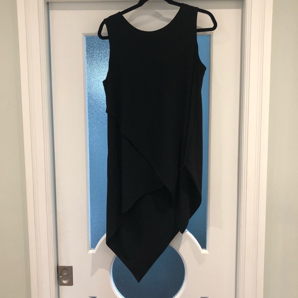 Joseph Ribkoff Black Asymmetric Layered Tunic
